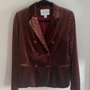 Carolina Belle Montreal Printed Velvet Blazer - Size M
